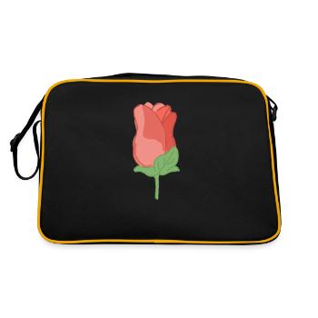 Rose Rouge Rose dessinée à la main - Sac Retro - noir/or - Dos