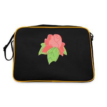Rose Rouge Rose dessinée à la main - Sac Retro - noir/or - Dos