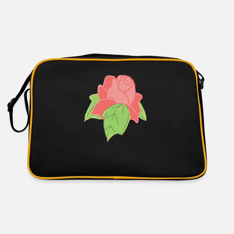 Rose Rote Rose Handgezeichnet Retro Tasche