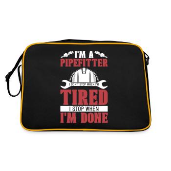 Pipefitter I'm A Pipefitter I Don't Stop Foreman - Retro Bag - black/gold - Back