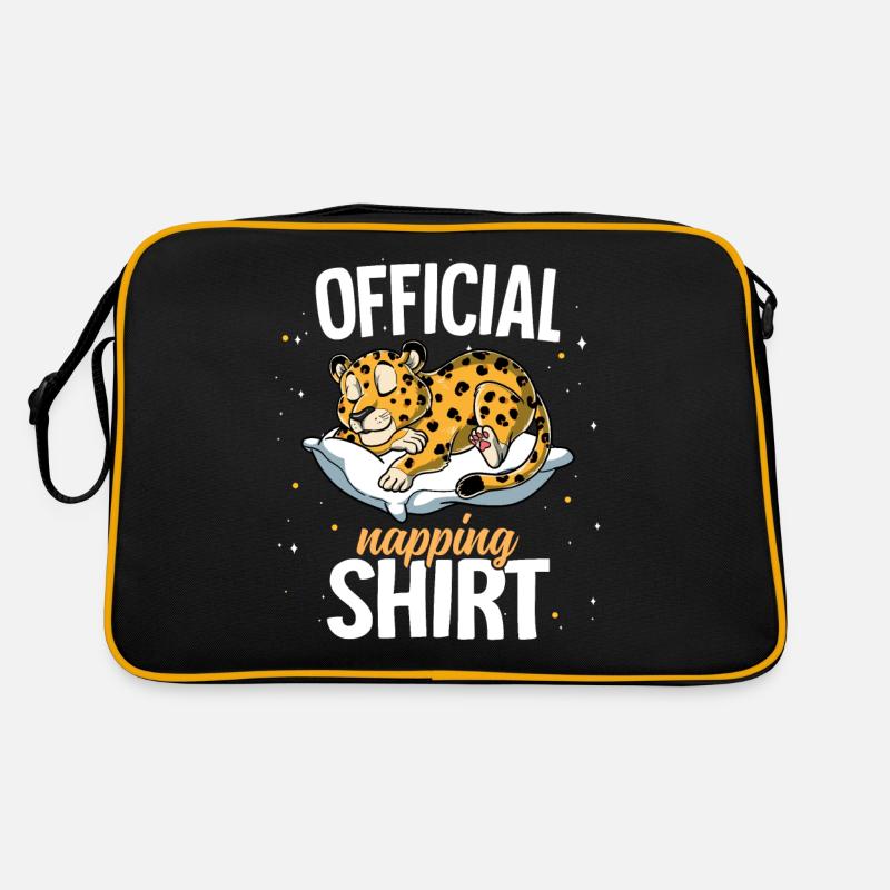 Schlafender Leopard Offizielles Nickerchen Retro Tasche