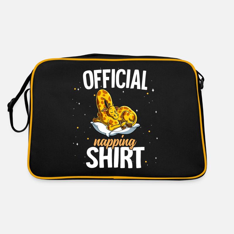 Schlafende Giraffe Offizielles Nickerchen Retro Tasche