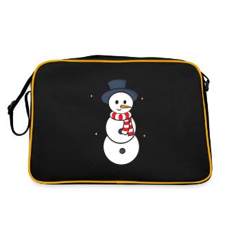 Schneemann - Retro Tasche - Schwarz/Gold - Hinten