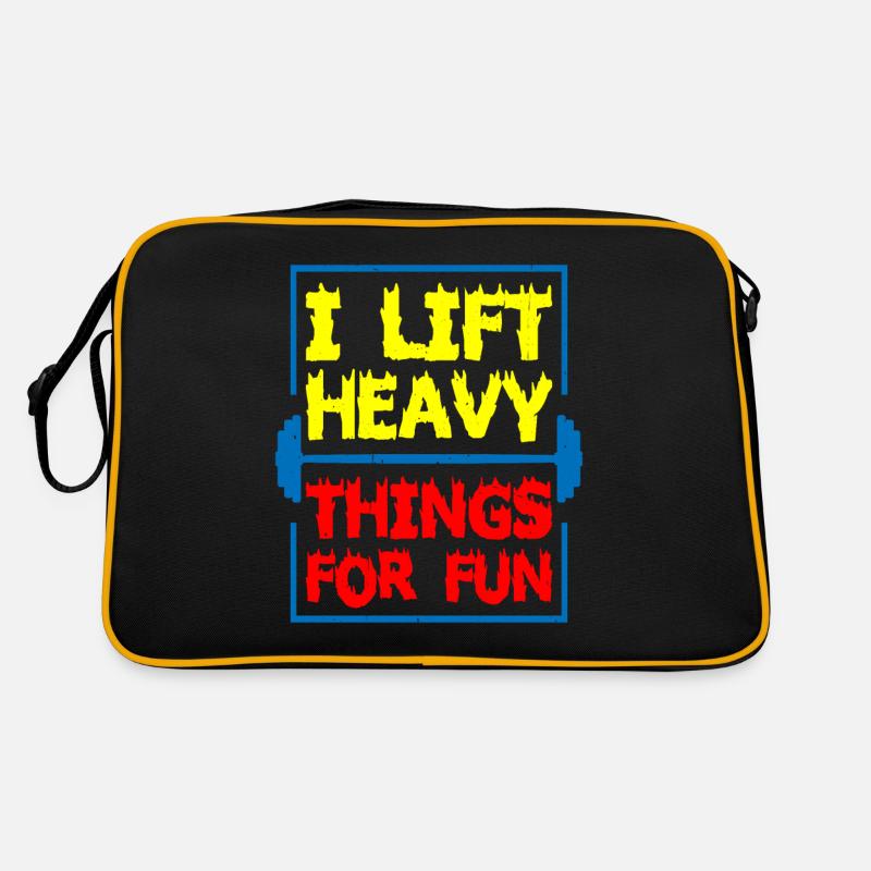 I Lift Heavy Things For Fun 9 - Retro Tasche - Schwarz/Gold