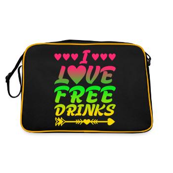 J’adore les boissons gratuites - Sac Retro - noir/or - Dos