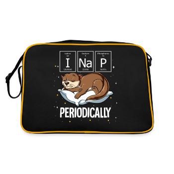 Sleeping Otter I Nap Periodically - Retro Bag - black/gold - Back