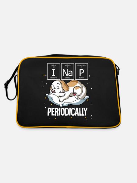 Chien endormi Je fais une sieste périodique - Sac Retro - noir/or - Dos