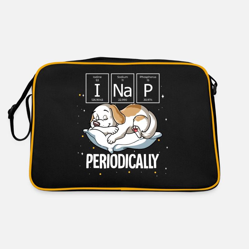 Schlafhund Ich mache regelmäßig ein Nickerchen Retro Tasche