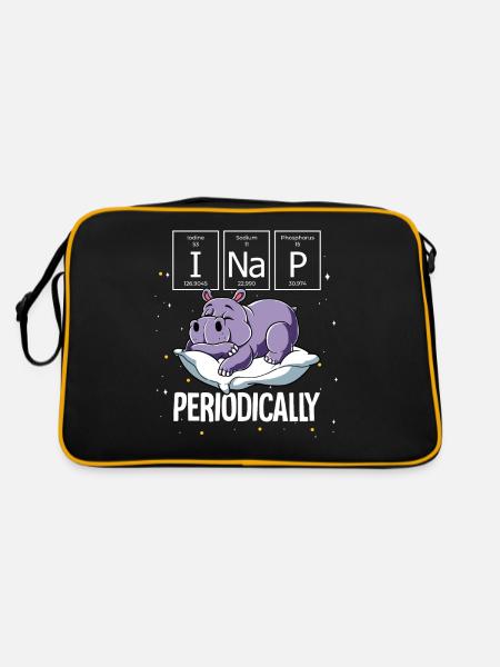 Hippopotame endormi Je fais une sieste périodiquement - Sac Retro - noir/or