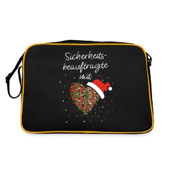 Sicherheitsbeauftragte mit Herz Kollegin Nikolaus - Retro Tasche - Schwarz/Gold - Hinten