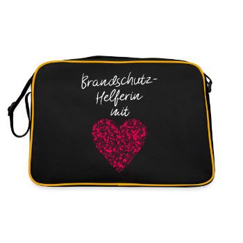 Brandschutzhelferin mit Herz Sicherheitsbeauftragt - Retro Tasche - Schwarz/Gold - Hinten