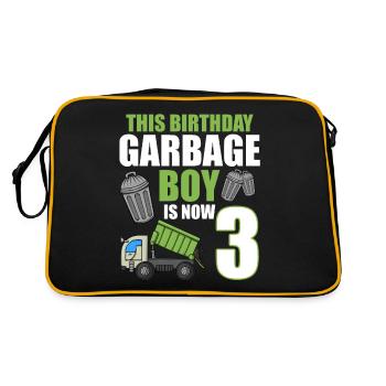 Garbage Truck Birthday Kids Boy 3rd Birthday Party - Retro Bag - black/gold - Back