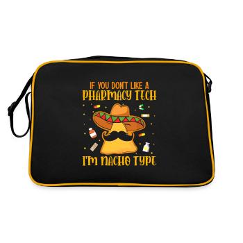 Eingetragener Pharmazeut Pharmazietechniker Lebens - Retro Tasche - Schwarz/Gold - Hinten