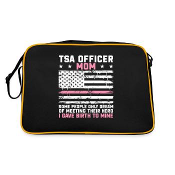 Patriotischer Transport-Sicherheitsheld für eine - Retro Tasche - Schwarz/Gold - Hinten