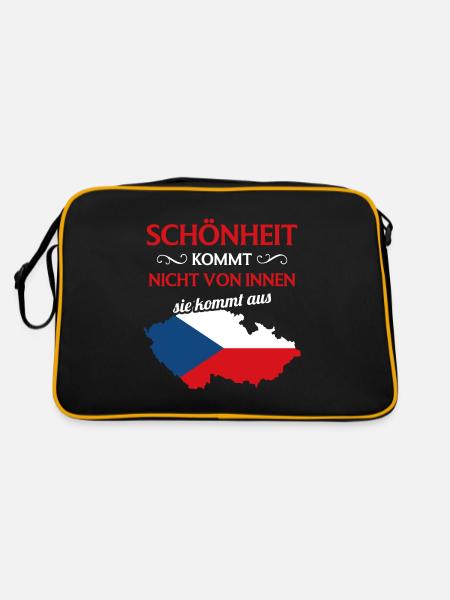 Nationalität Sportmannschaft Fan Tschechien - Retro Tasche - Schwarz/Gold - Hinten