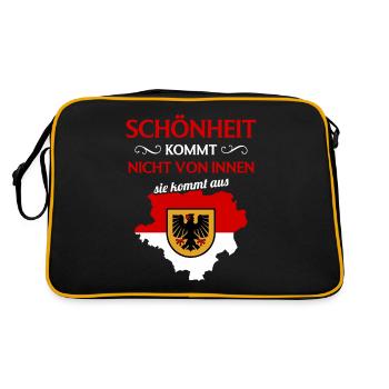 Dortmund Wappen Dortmunder Ruhrgebiet Dortmund - Retro Tasche - Schwarz/Gold - Hinten