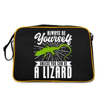 Lizard Reptile Herpetology Herpetologist - Retro Bag - black/gold - Back