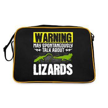 Lizards Reptiles Herpetology Herpetologist Eidec - Retro Bag - black/gold - Back