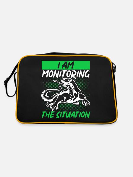 Lizard Reptile Herpetology Herpetologist - Retro Bag - black/gold - Back