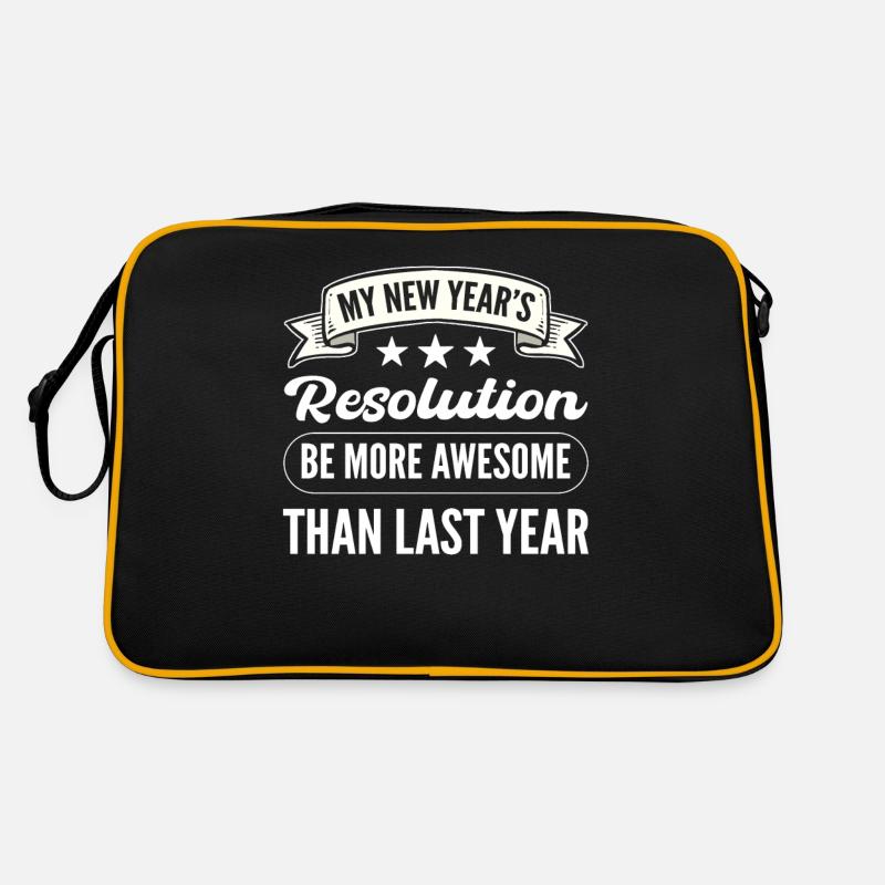 Ma résolution du Nouvel An Réveillon du Nouvel An Sac Retro