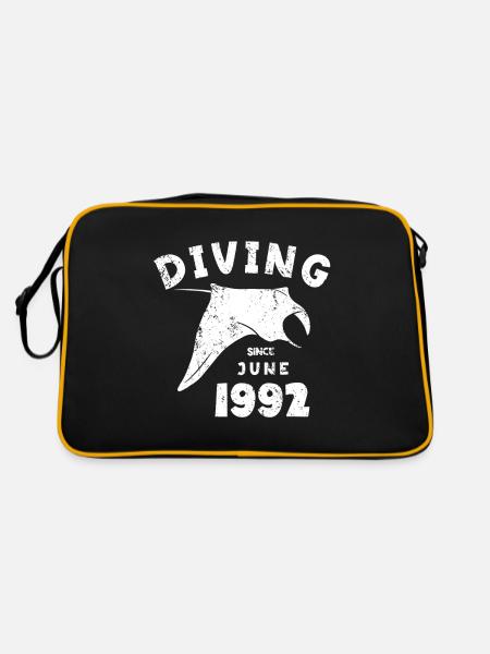 Anniversaire du plongeur - Plongée depuis juin 1992 - Sac Retro - noir/or - Dos