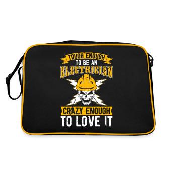 Electronics Repair Tough Enough To Be Electrical - Retro Tasche - Schwarz/Gold - Hinten