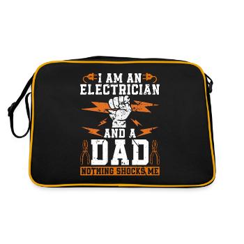 Electronics Repair I'm An Electrician And Inductor - Retro Tasche - Schwarz/Gold - Hinten
