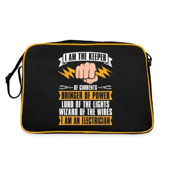 Electronics Repair I Am The Keeper Of The Inductor - Retro Tasche - Schwarz/Gold - Hinten