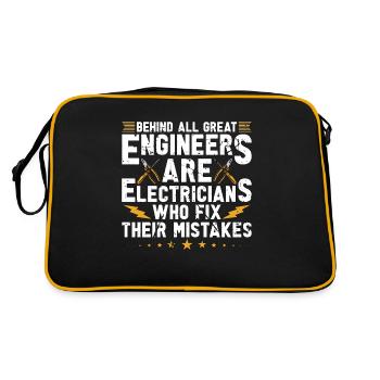 Electronics Repair Behind All Great Repair Worker - Retro Tasche - Schwarz/Gold - Hinten