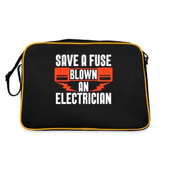 Electronics Repair Save A Fuse Tools Electrician - Retro Tasche - Schwarz/Gold - Hinten