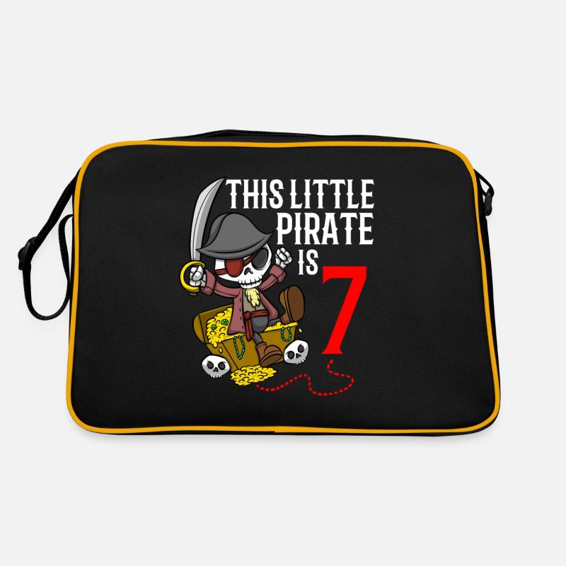 Squelette Ce petit pirate est le 7ème anniversaire du pirate Sac Retro