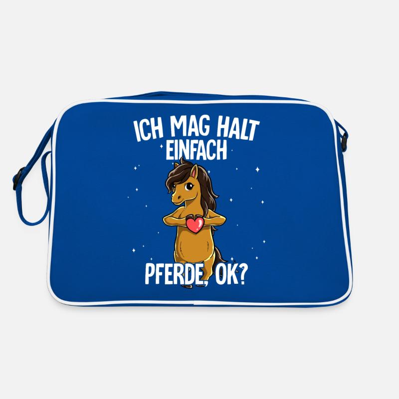 Ich mag halt einfach Pferde Retro Tasche