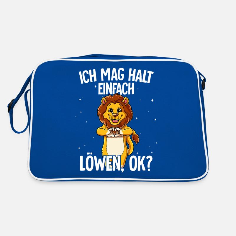 Ich mag halt einfach Löwen Retro Tasche