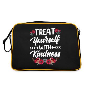 Traitez-vous positivement avec gentillesse - Sac Retro - noir/or - Dos