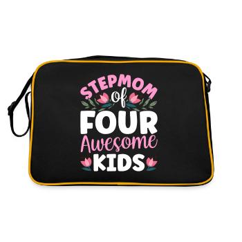Stepmother of four great children - Retro Bag - black/gold - Back