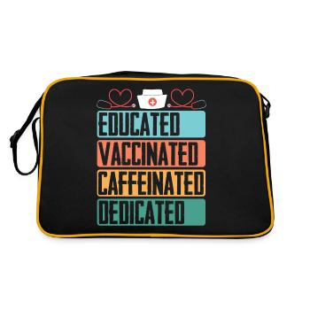 Gebildete geimpfte koffeinhaltige engagierte Krank - Retro Tasche - Schwarz/Gold - Hinten