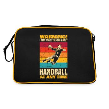 Warnung: Ich Kann Jederzeit Anfangen, Über - Retro Tasche - Schwarz/Gold - Hinten