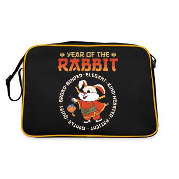 Signe du zodiaque chinois du lapin - Sac Retro - noir/or - Dos