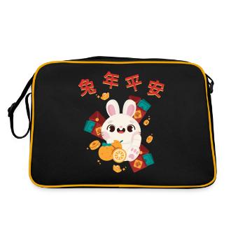 Signe du zodiaque chinois du lapin - Sac Retro - noir/or - Dos