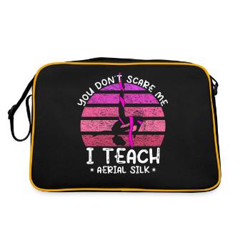 I Teach Aerial Silks - Luftakrobat - Retro Tasche - Schwarz/Gold - Hinten