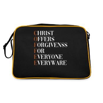 Christ offers forgiveness to everyone, everywhere - Retro Bag - black/gold - Back