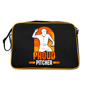 Proud Baseball Pitcher Pitcher Hobby Player - Retro Bag - black/gold - Back