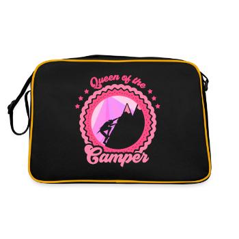 Queen of the camper camper camping camping - Retro Bag - black/gold - Back