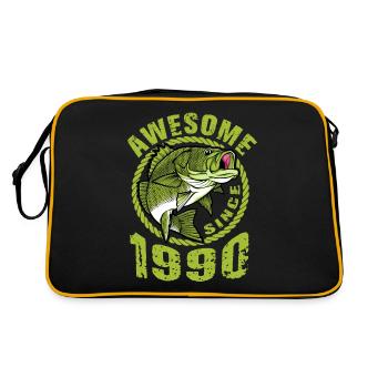 Génial depuis 1990. Angel, l’anniversaire du pêcheur - Sac Retro - noir/or - Dos