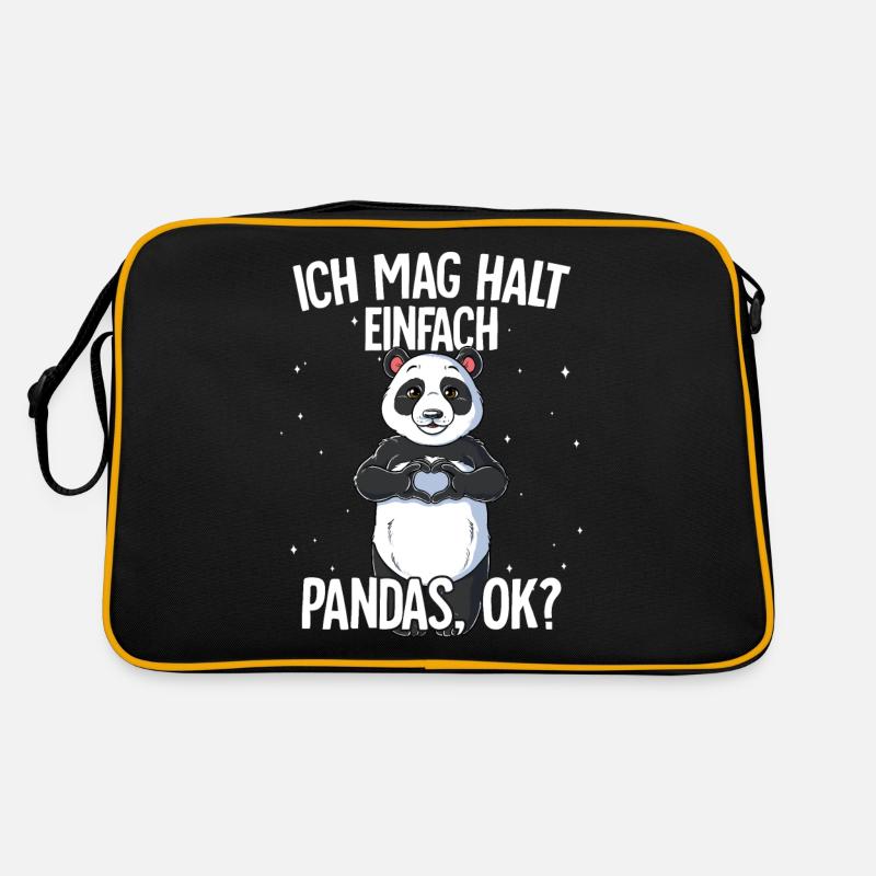 Ich mag halt einfach Pandas Retro Tasche