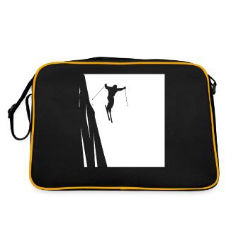 Skifahren - (28) - Retro Tasche - Schwarz/Gold - Hinten