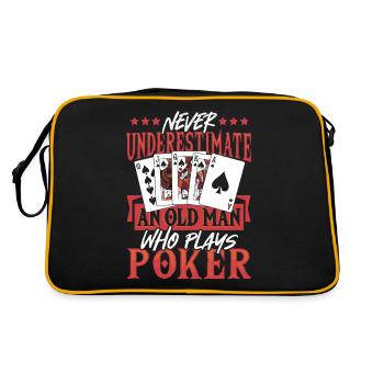 Ne sous-estimez jamais un vieil homme qui joue au poker - Sac Retro - noir/or - Dos
