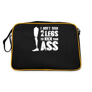 Amputation Leg Protesis Cyborg Accident Arm - Retro Bag - black/gold - Back