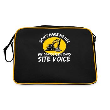 Construction machine machine operator Construction site excavator - Retro Bag - black/gold - Back