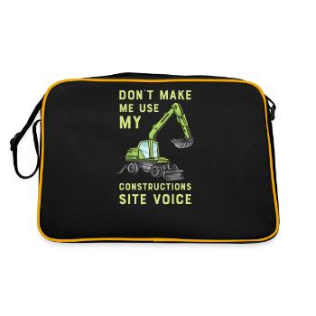 Construction machine machine operator Construction site excavator - Retro Bag - black/gold - Back